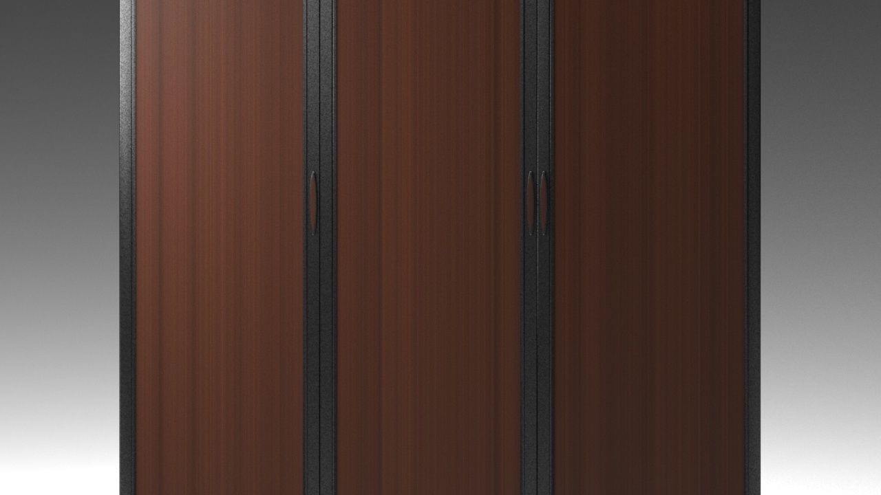 Wardrobe with doors and drawers 3D model_2