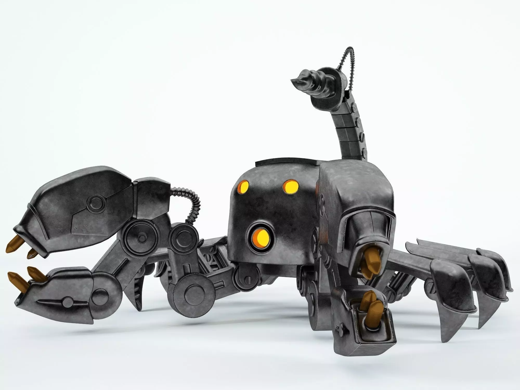 Scorpion robot Low-poly 3D model