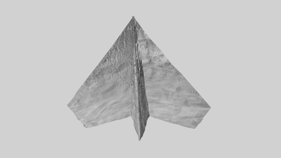 Crumpled Paper Plane Free low-poly 3D model_4