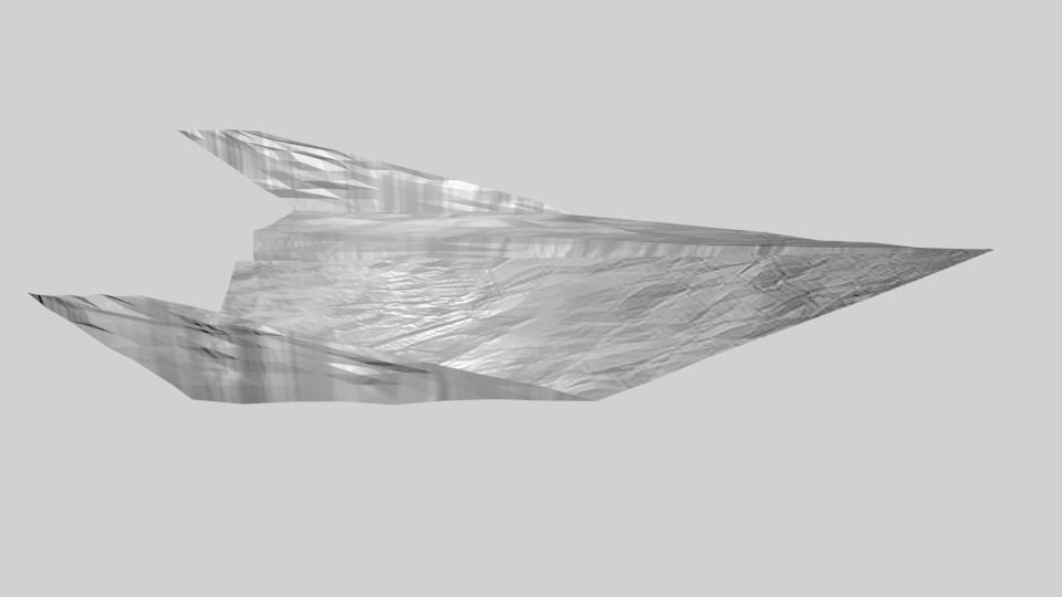 Crumpled Paper Plane Free low-poly 3D model_2
