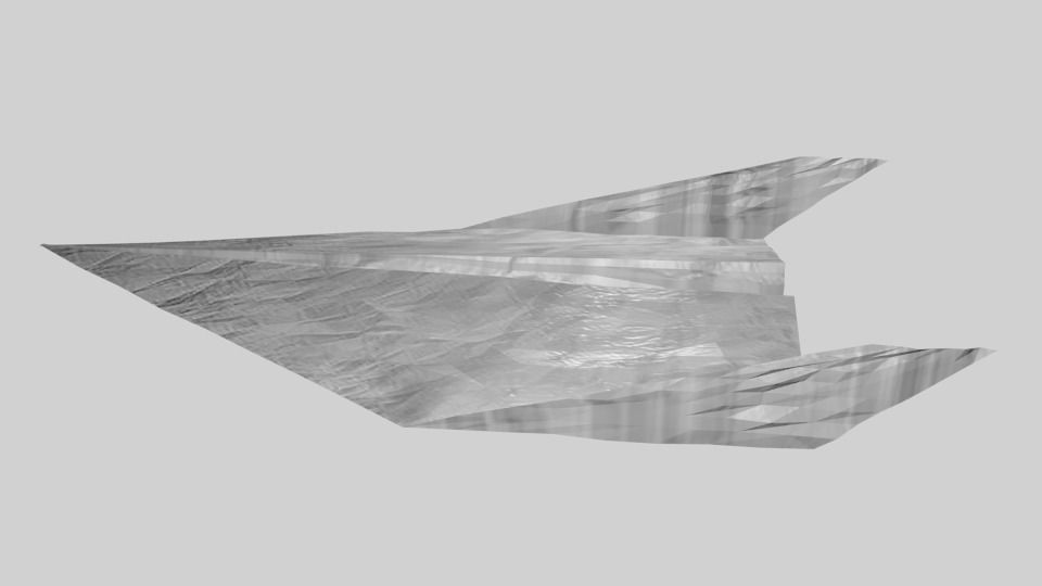 Crumpled Paper Plane Free low-poly 3D model_1