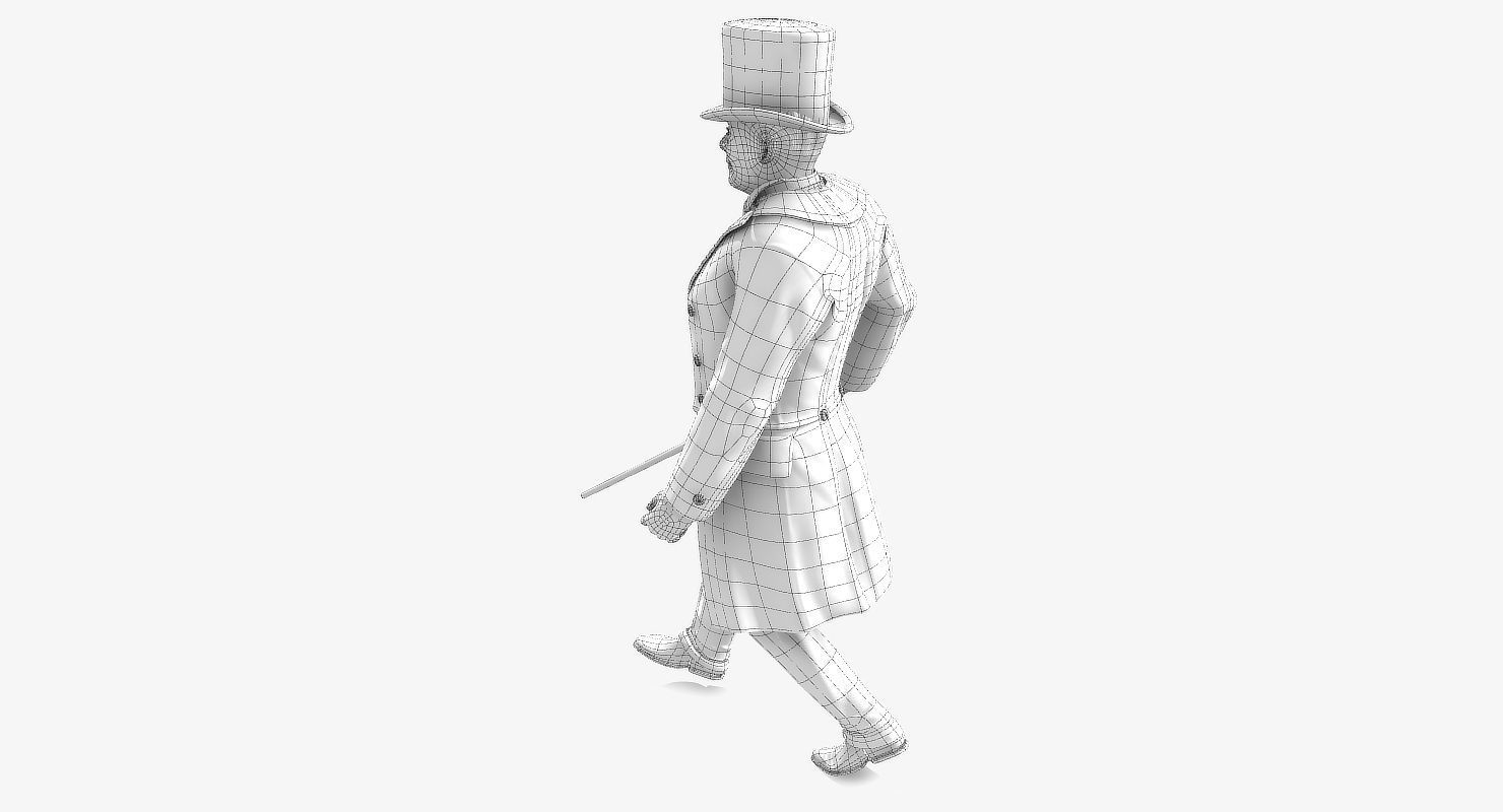 Victorian Gent - Rigged - 1 model 2 versions - Low Poly-rigged 3D model_14