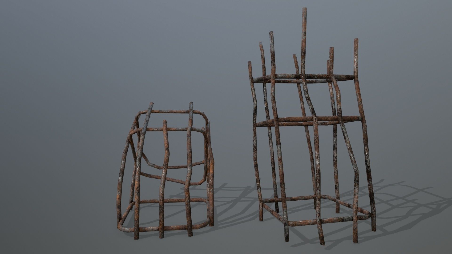 old concrete pole Low-poly 3D model_8