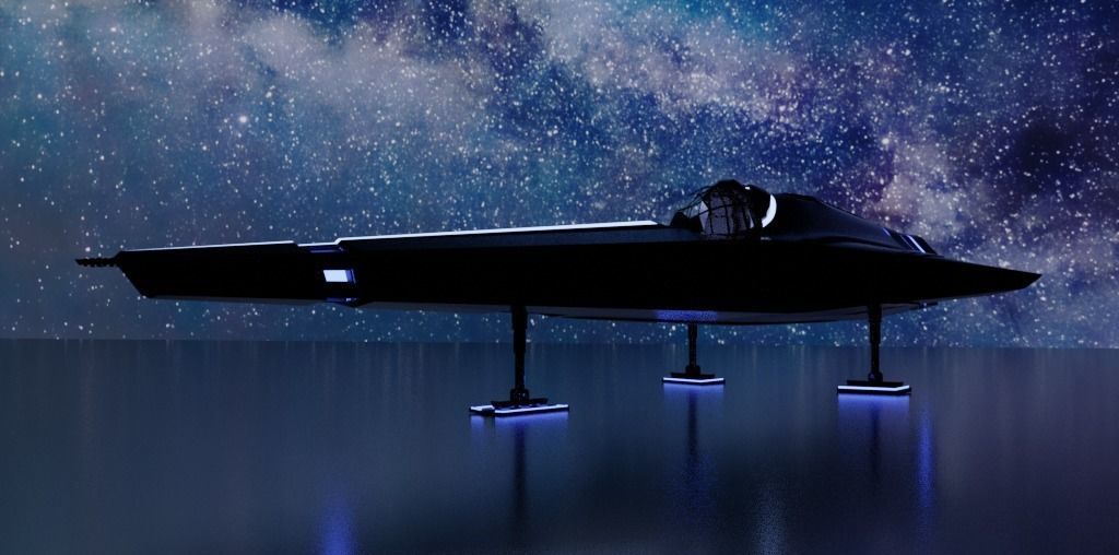 Spaceship Space fighter scout lowpoly Low-poly 3D model_15