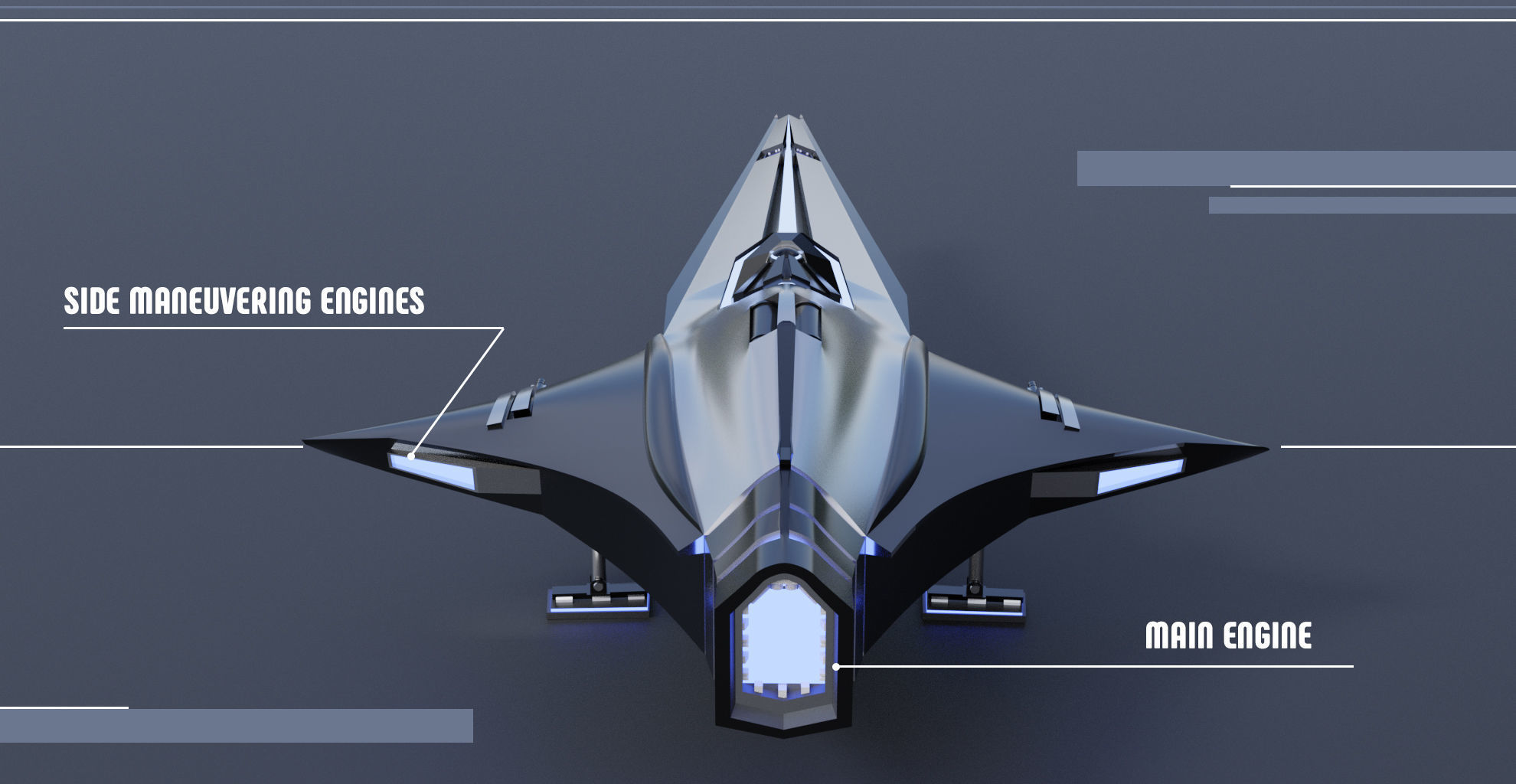 Spaceship Space fighter scout lowpoly Low-poly 3D model_4