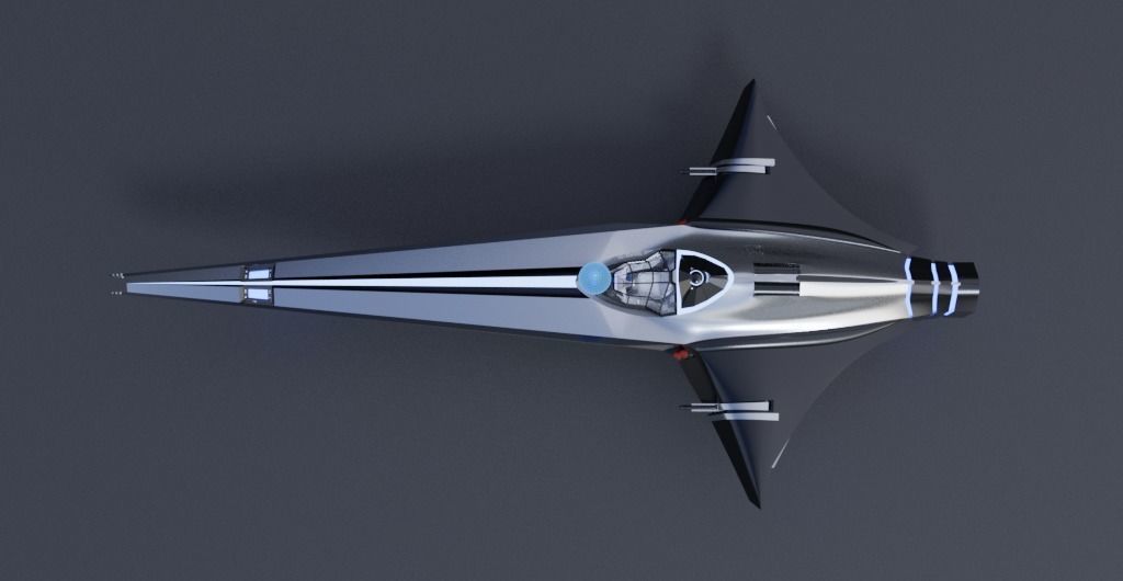 Spaceship Space fighter scout lowpoly Low-poly 3D model_10