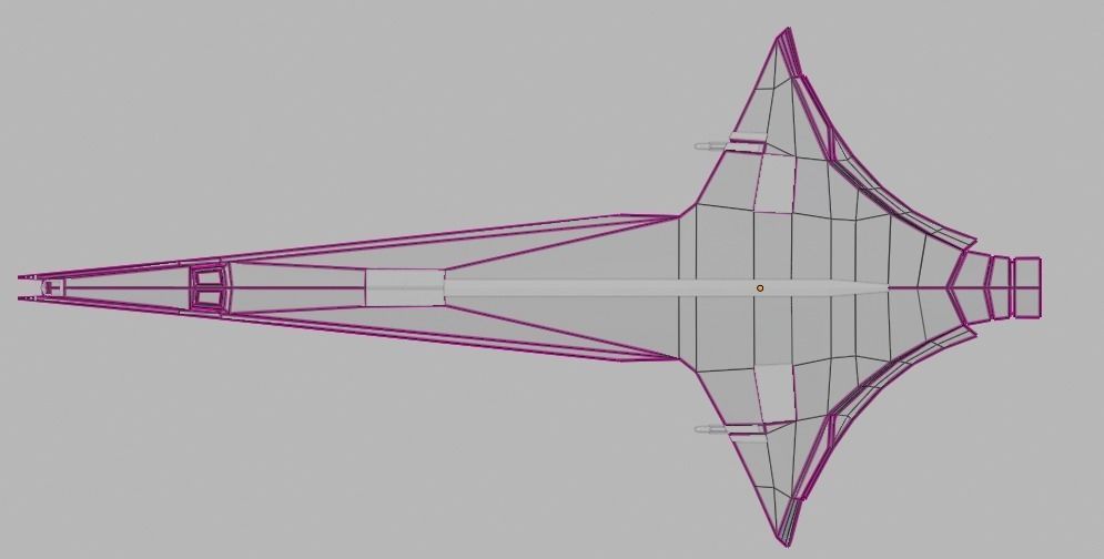 Spaceship Space fighter scout lowpoly Low-poly 3D model_22