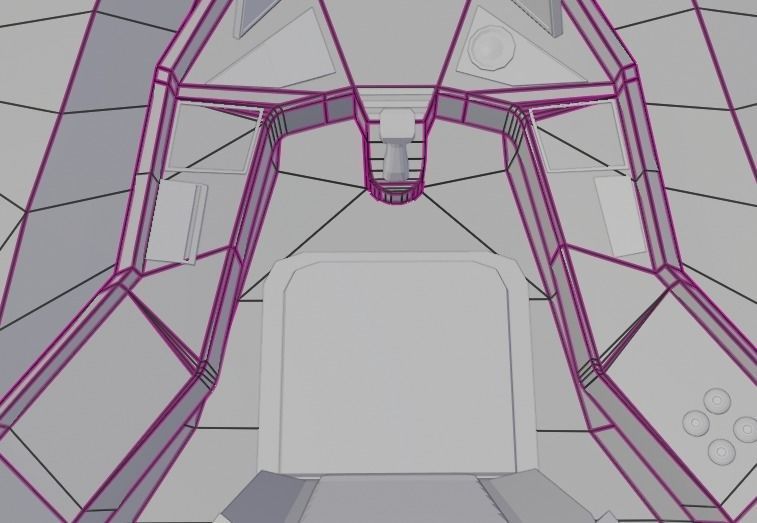 Spaceship Space fighter scout lowpoly Low-poly 3D model_26