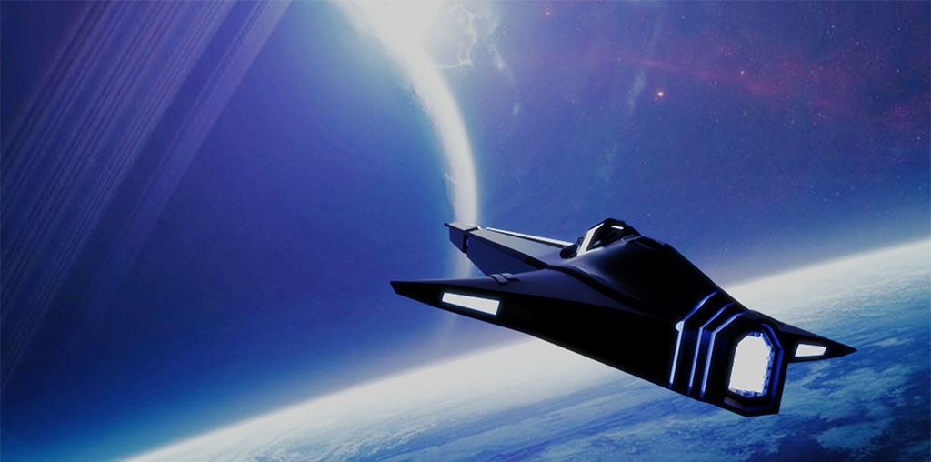 Spaceship Space fighter scout lowpoly Low-poly 3D model_16