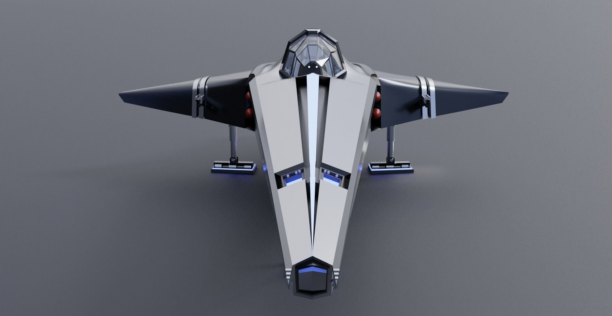 Spaceship Space fighter scout lowpoly Low-poly 3D model_8