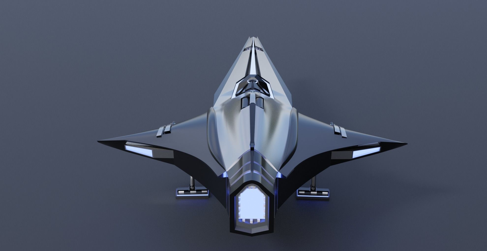 Spaceship Space fighter scout lowpoly Low-poly 3D model_9