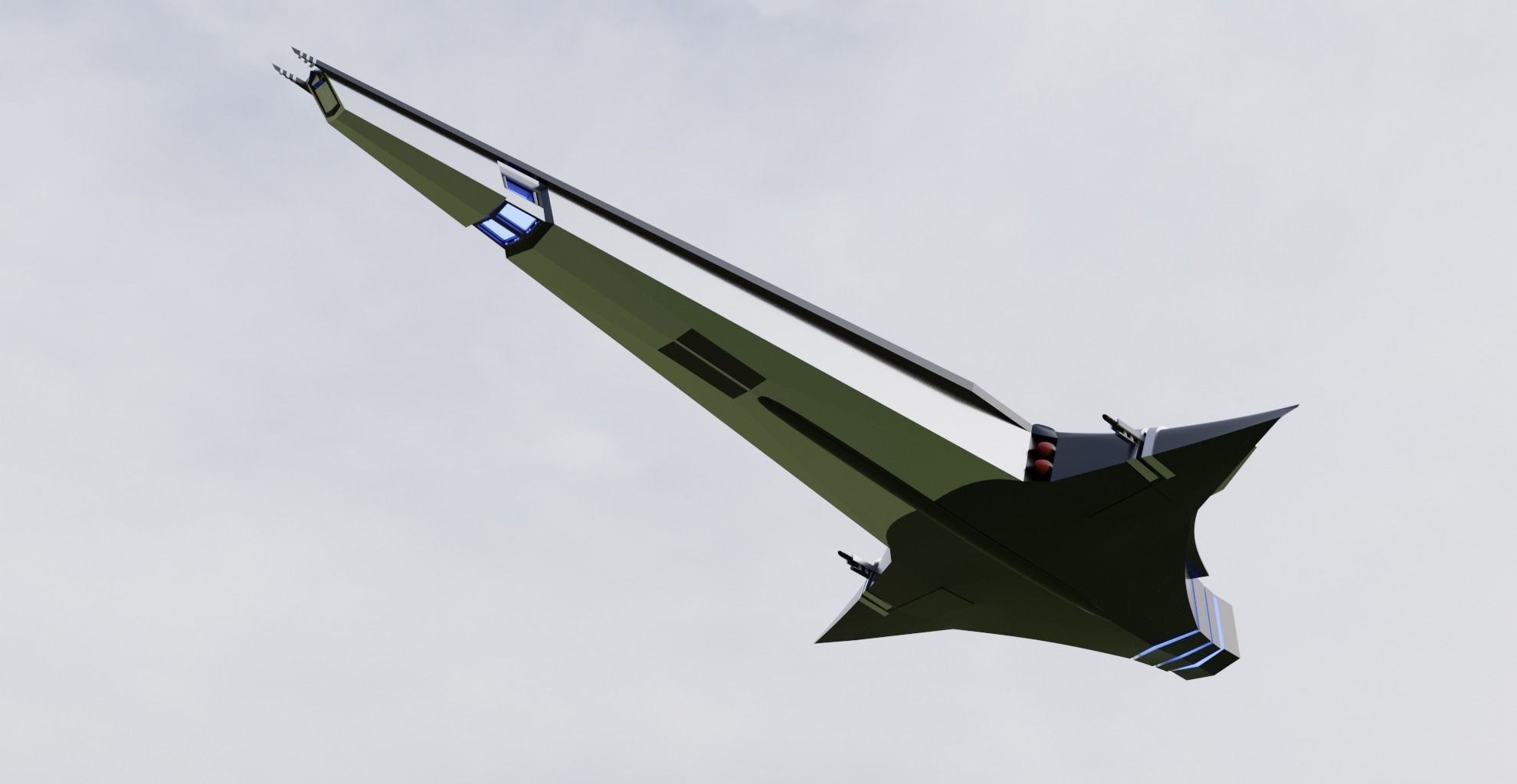 Spaceship Space fighter scout lowpoly Low-poly 3D model_13