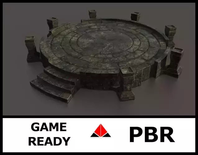 Ancient altar  Low-poly 3D model