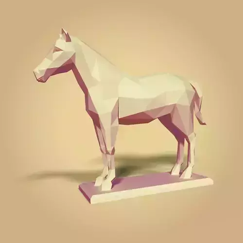 LowPoly Cartoon Horse Figurine Low-poly 3D model