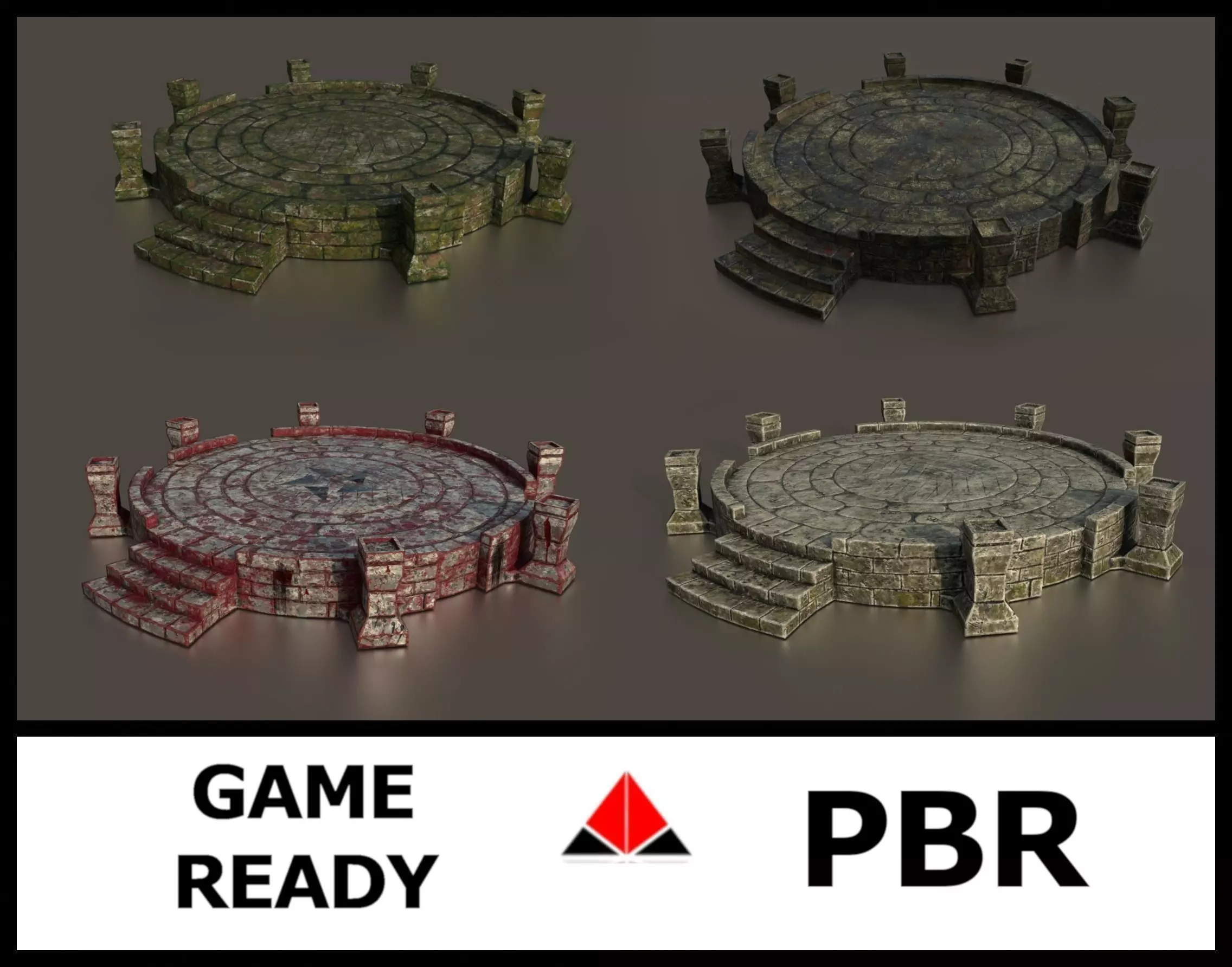 Ancient altar Texture Pack 3D Model Collection_0