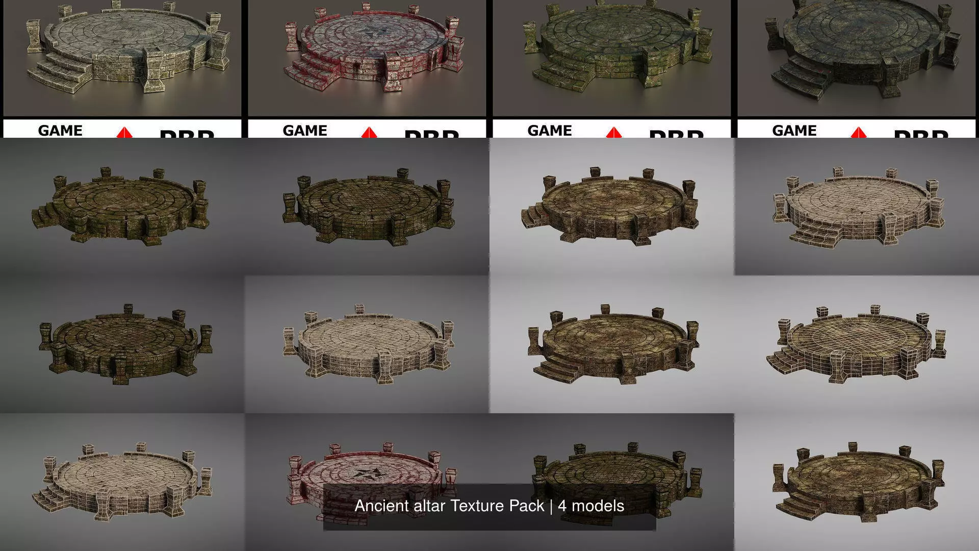 Ancient altar Texture Pack 3D Model Collection_6