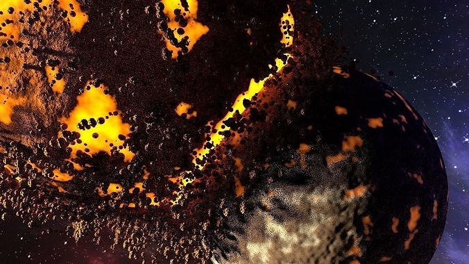 Shock of planet destruction ANIMATION 3D model