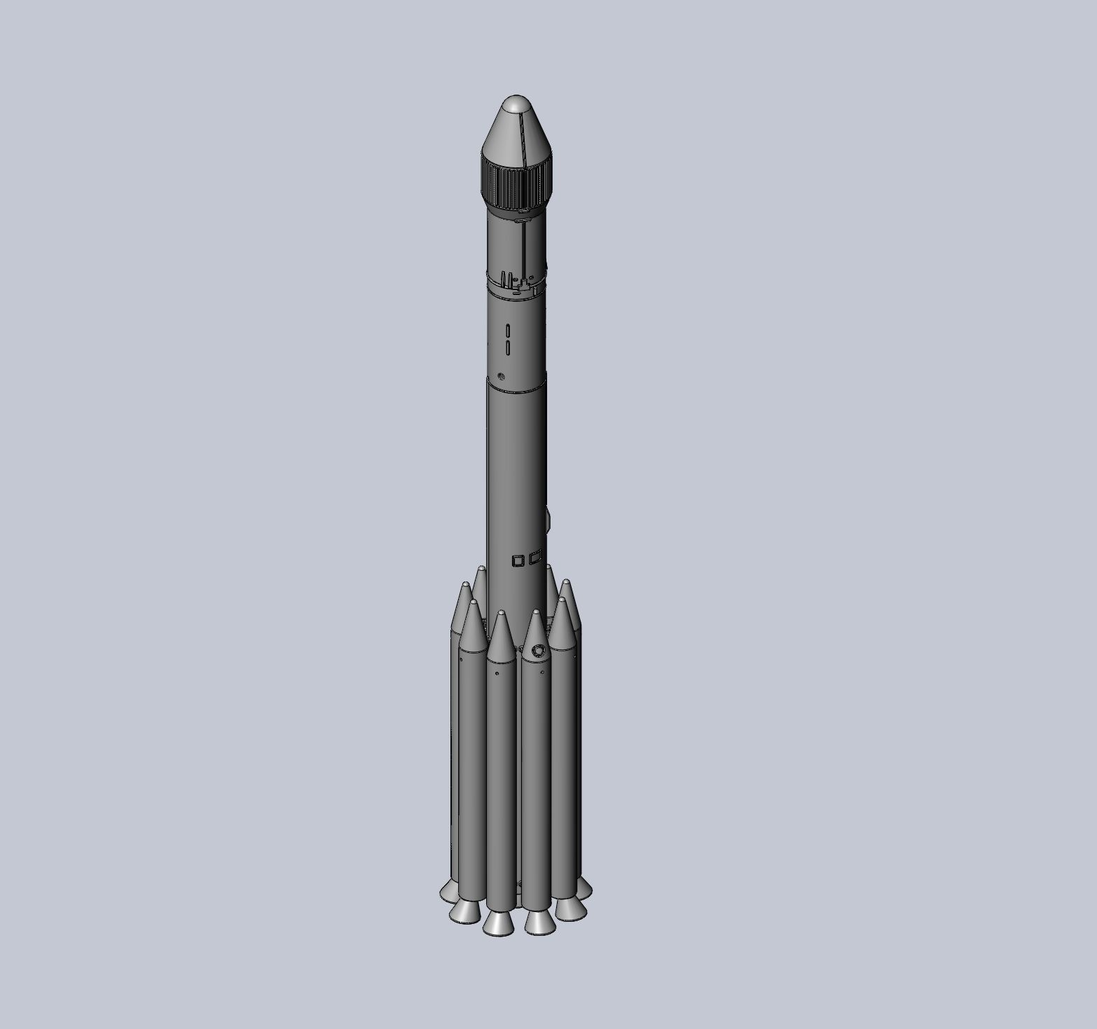 Delta II Heavy Rocket Printable Miniature 3D print model_4