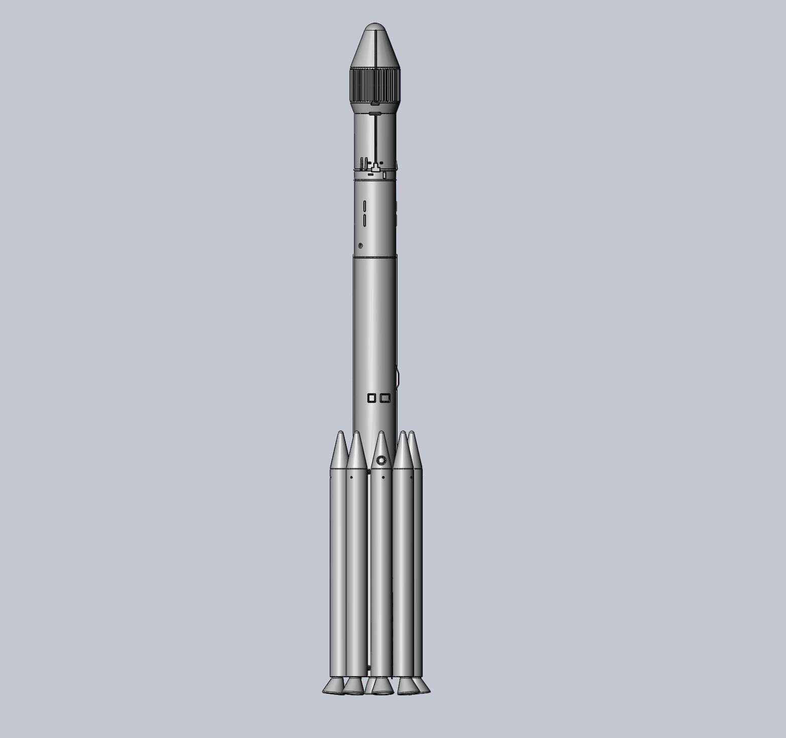 Delta II Heavy Rocket Printable Miniature 3D print model_2