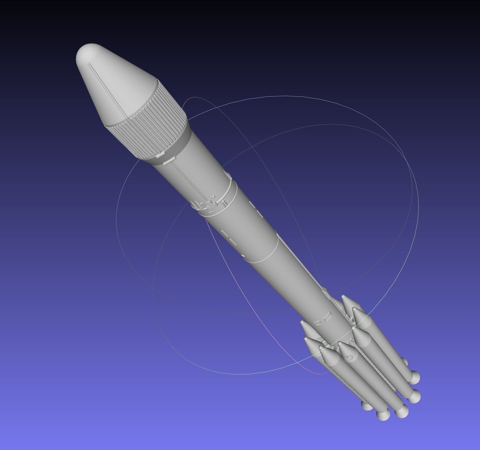 Delta II Heavy Rocket Printable Miniature 3D print model_1