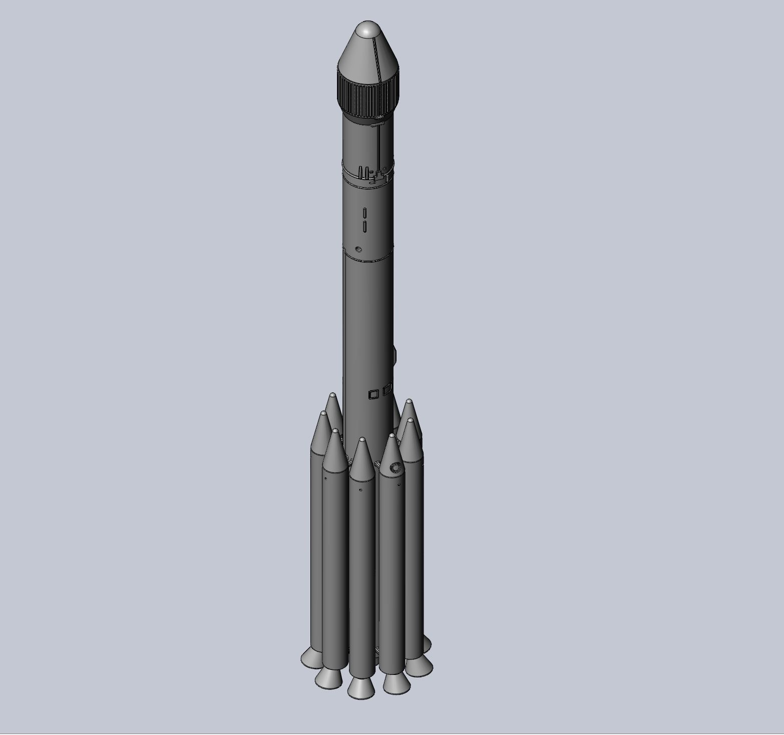 Delta II Heavy Rocket Printable Miniature 3D print model_8