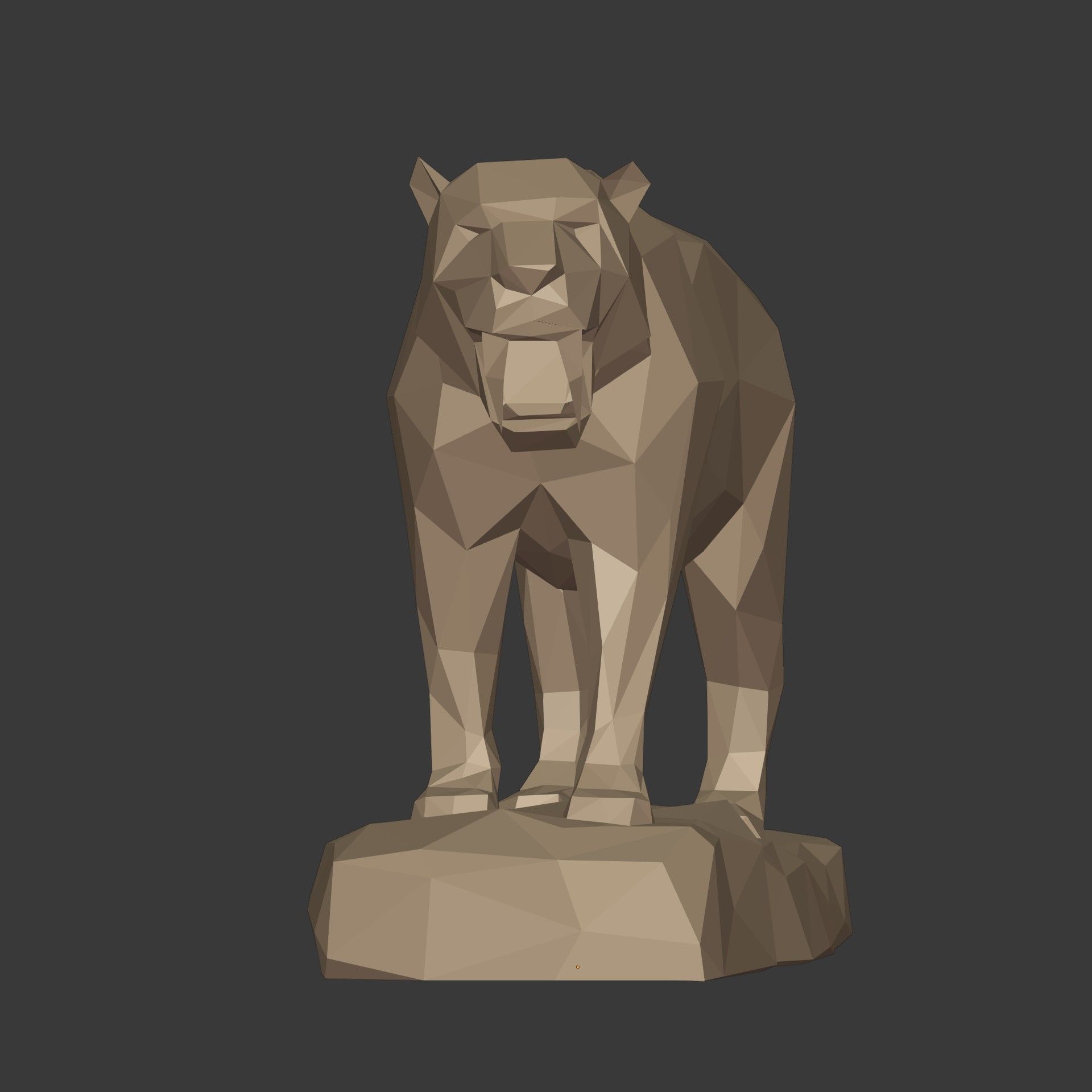 Low Poly SaberTooth Tiger Statue - Ready for 3D Printing 3D print model_5