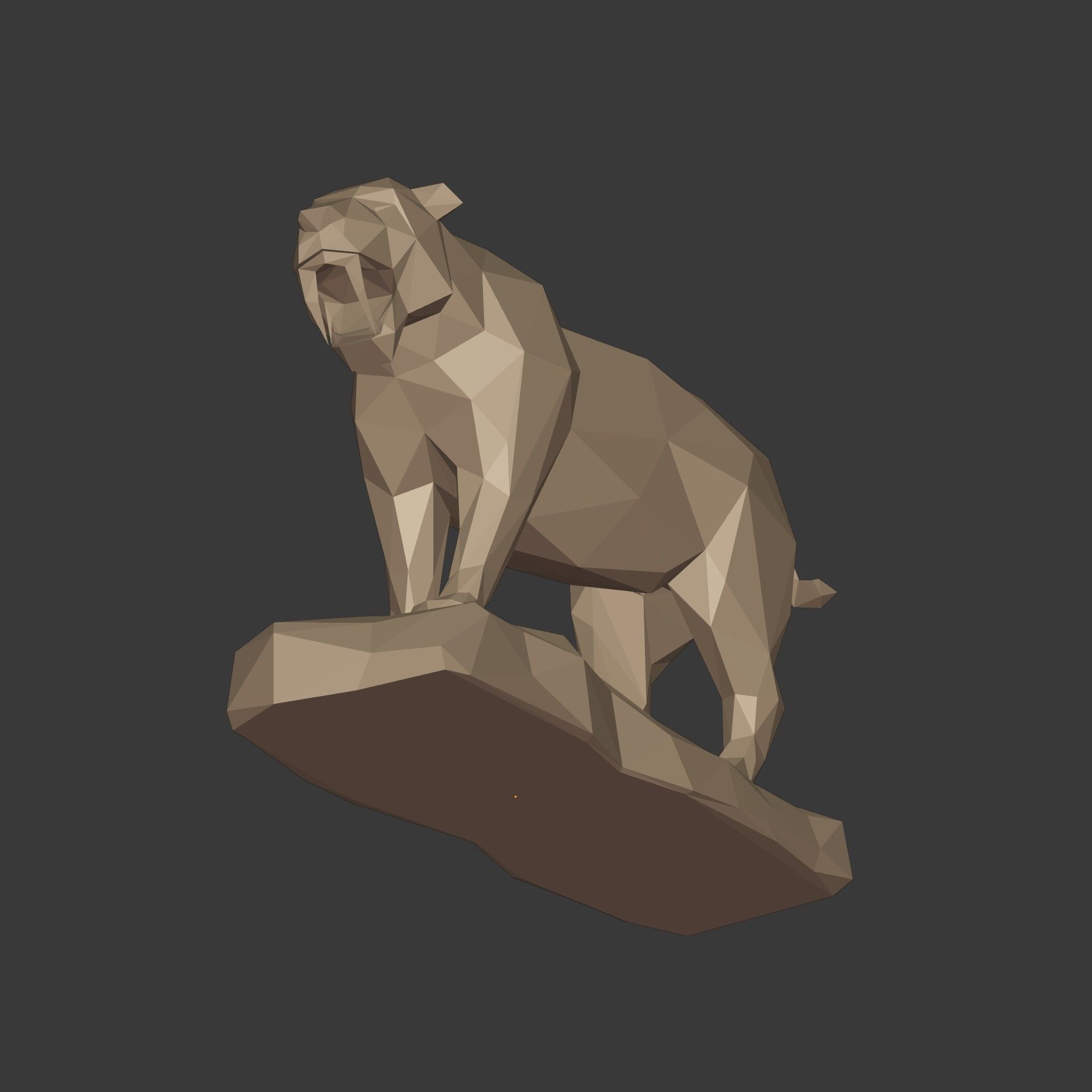Low Poly SaberTooth Tiger Statue - Ready for 3D Printing 3D print model_13
