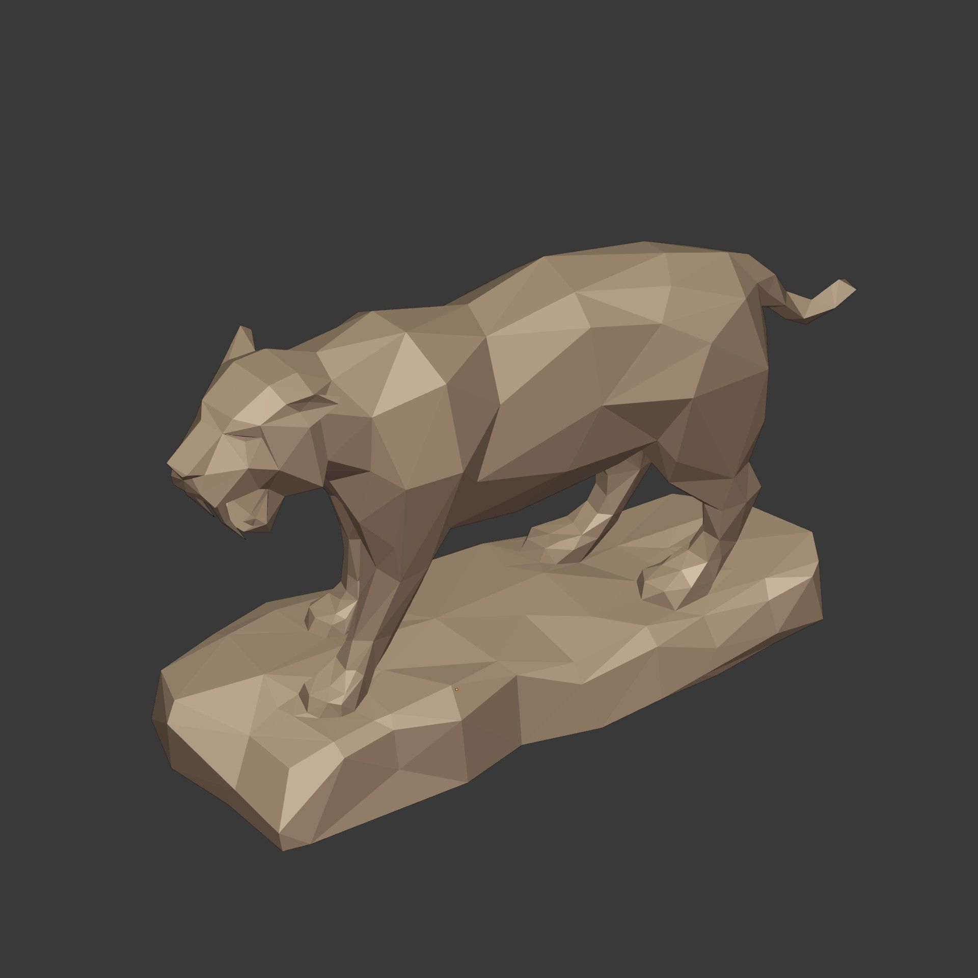 Low Poly SaberTooth Tiger Statue - Ready for 3D Printing 3D print model_11