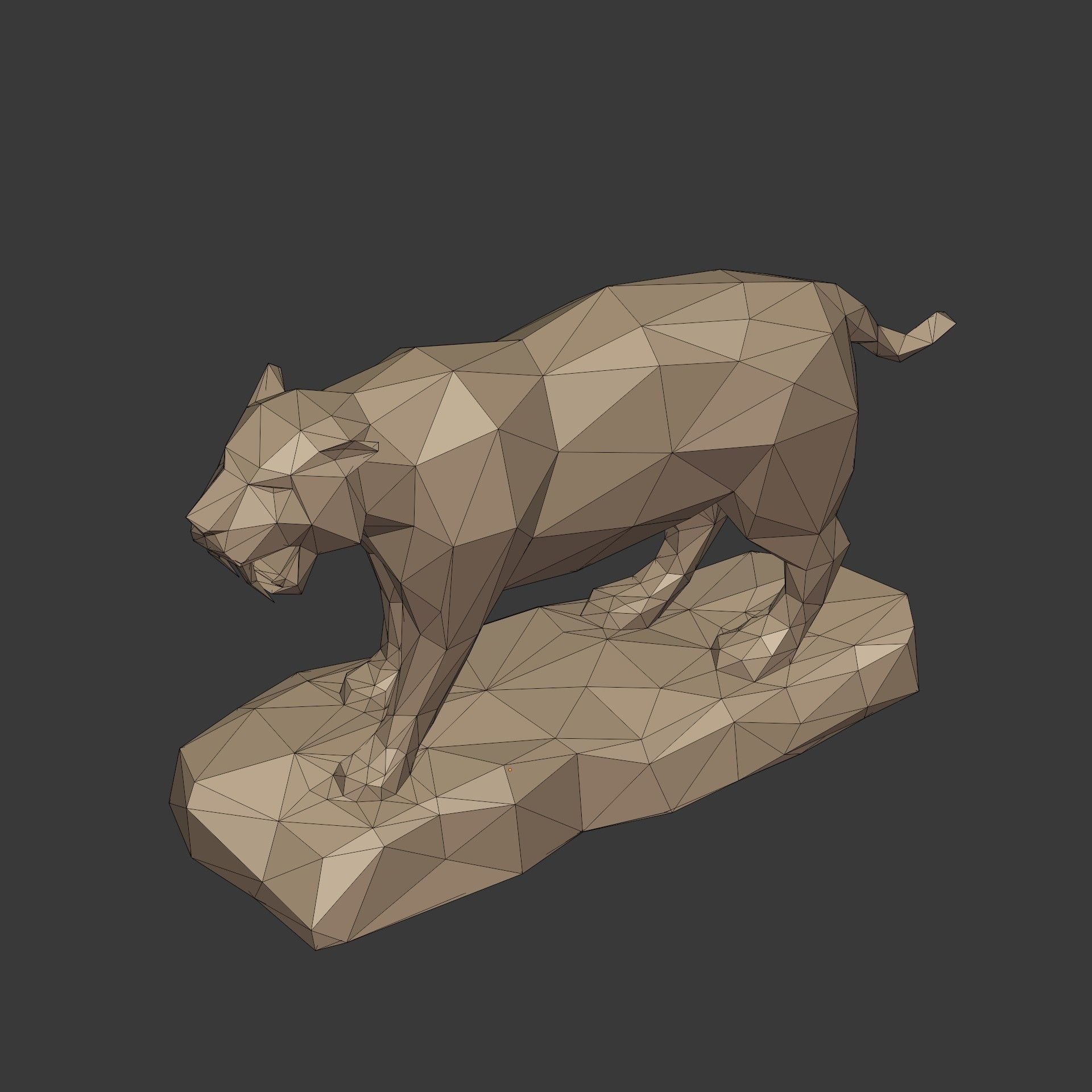 Low Poly SaberTooth Tiger Statue - Ready for 3D Printing 3D print model_12