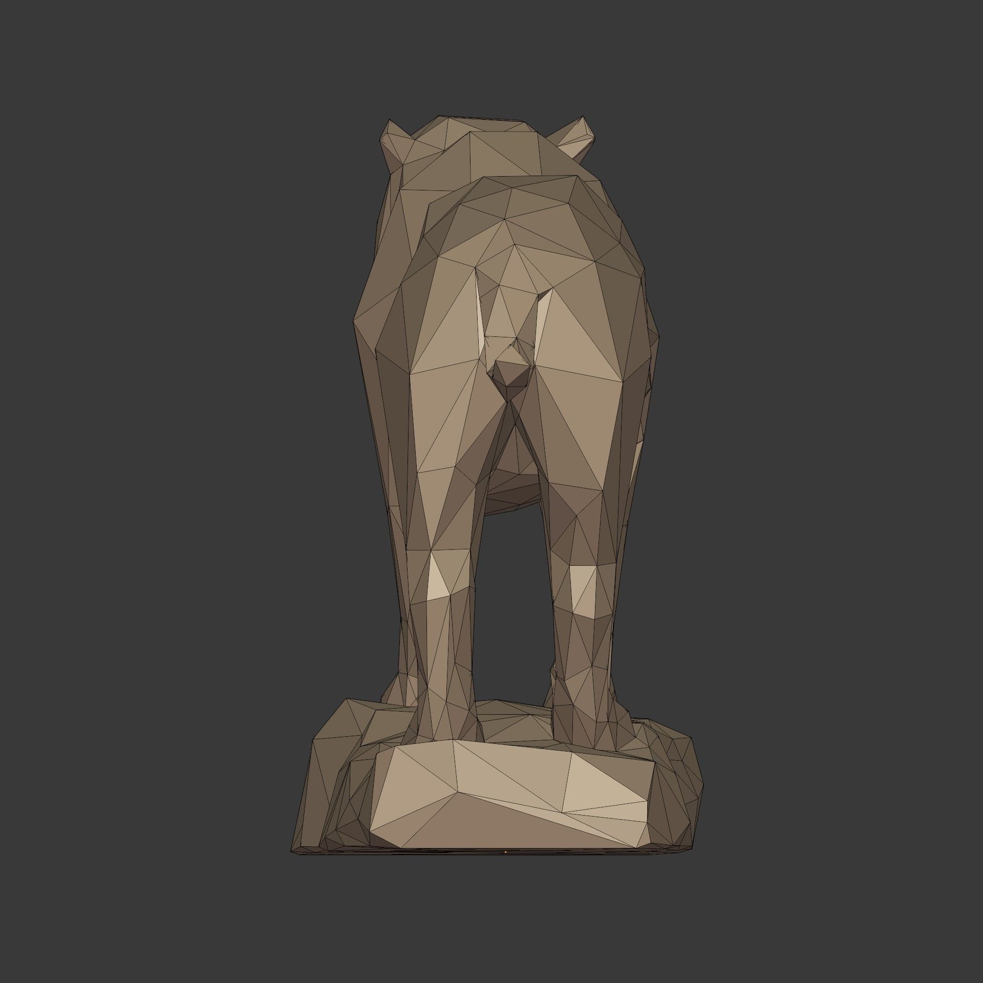 Low Poly SaberTooth Tiger Statue - Ready for 3D Printing 3D print model_16
