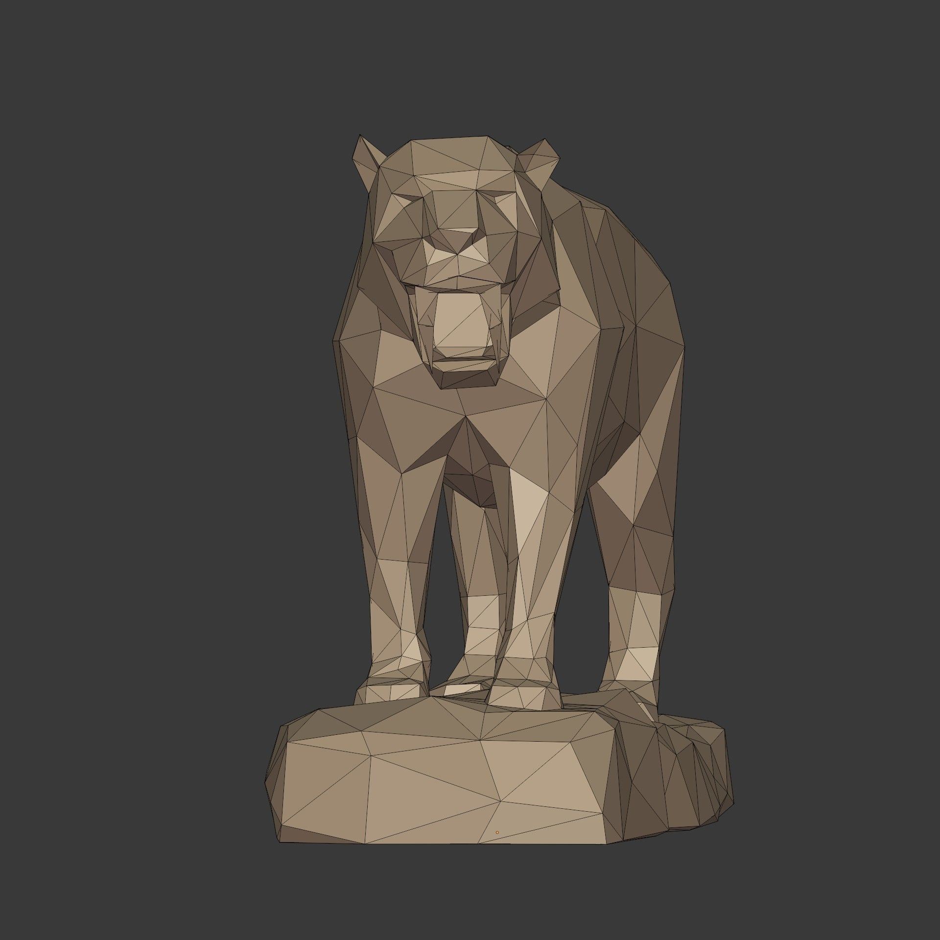 Low Poly SaberTooth Tiger Statue - Ready for 3D Printing 3D print model_6