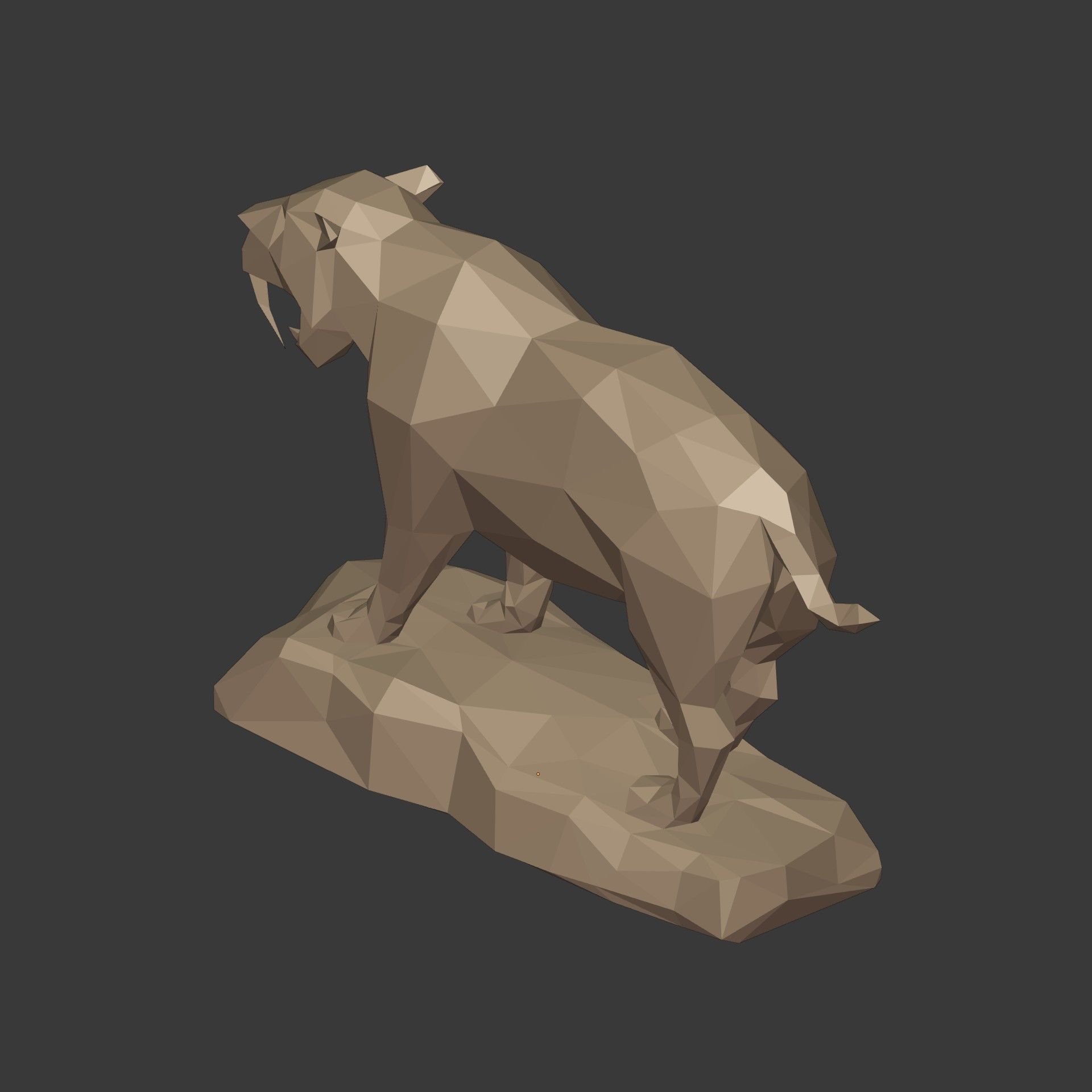 Low Poly SaberTooth Tiger Statue - Ready for 3D Printing 3D print model_19