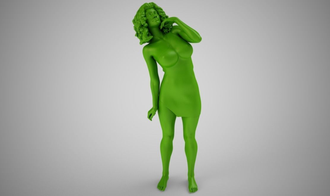 Woman Facing The Sky 3D print model_6