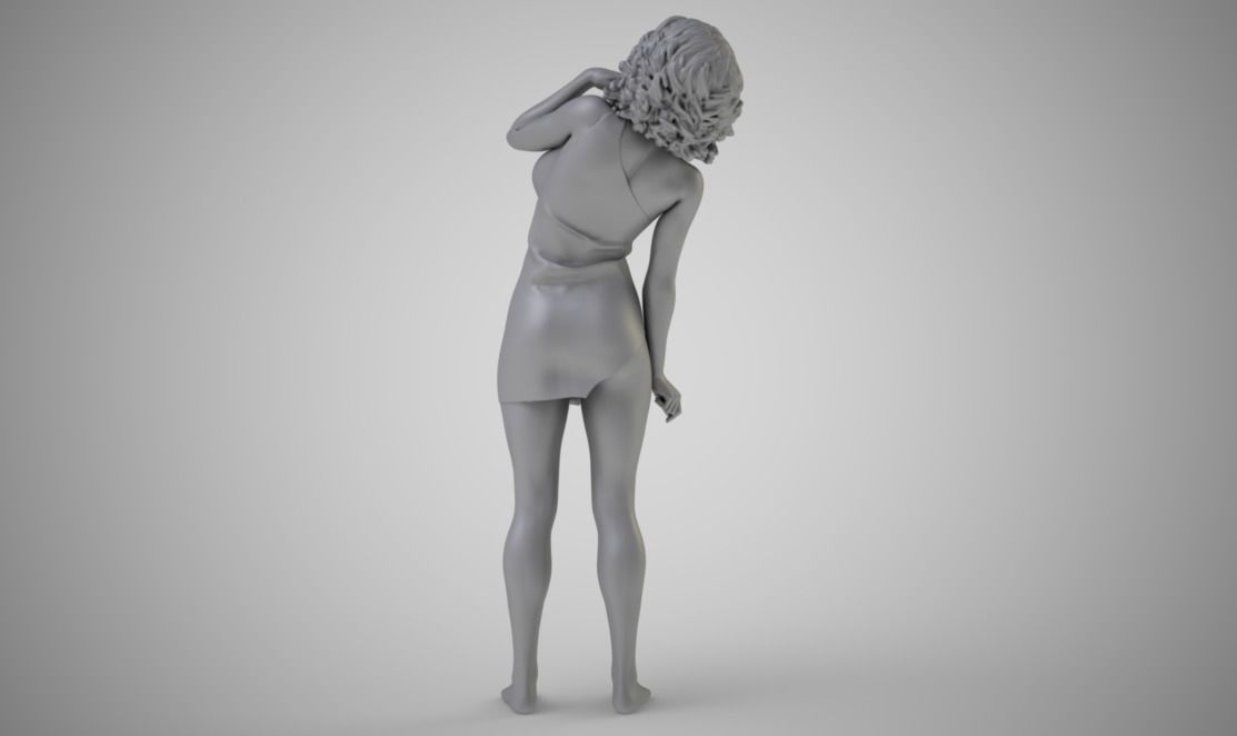Woman Facing The Sky 3D print model_2