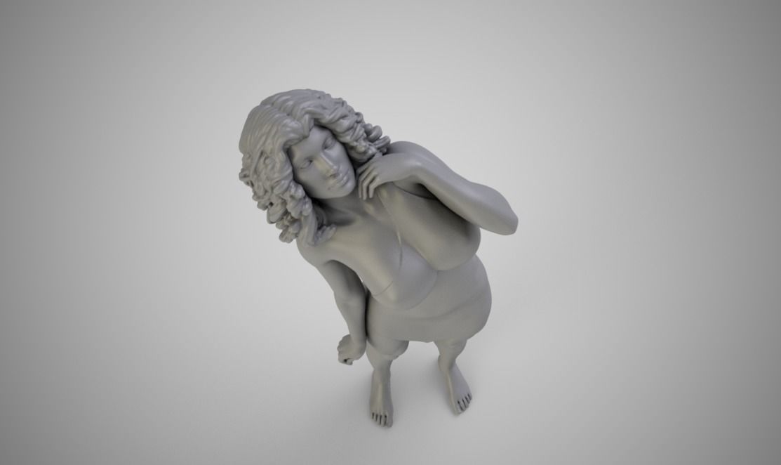 Woman Facing The Sky 3D print model_3
