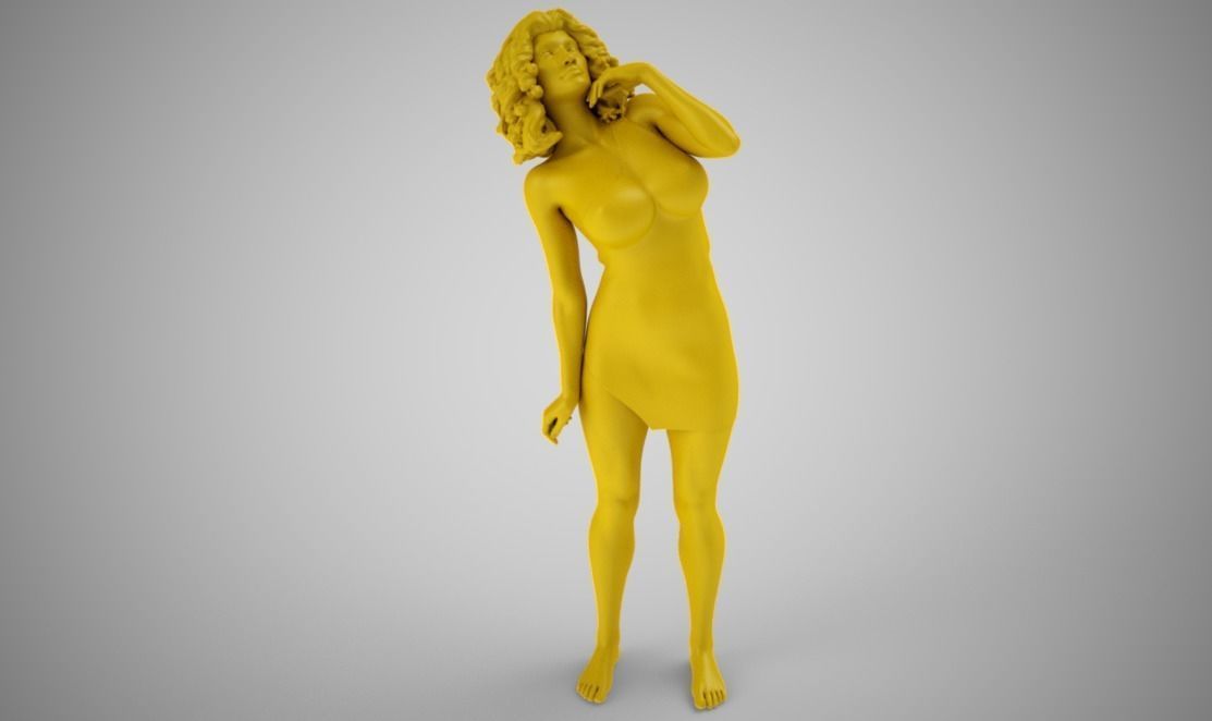 Woman Facing The Sky 3D print model_7