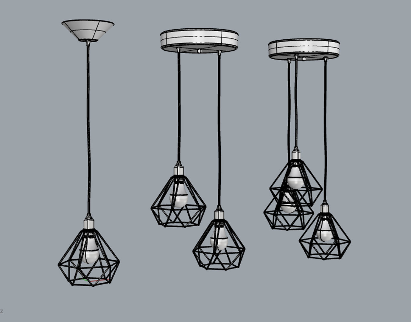 Trybo Wire Pendant Diamond  3D model_33