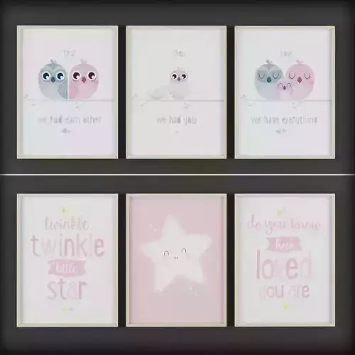 Picture Frames Low-poly 3D model