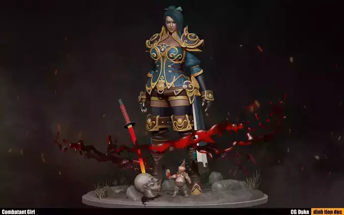 Combatant Girl 3D model