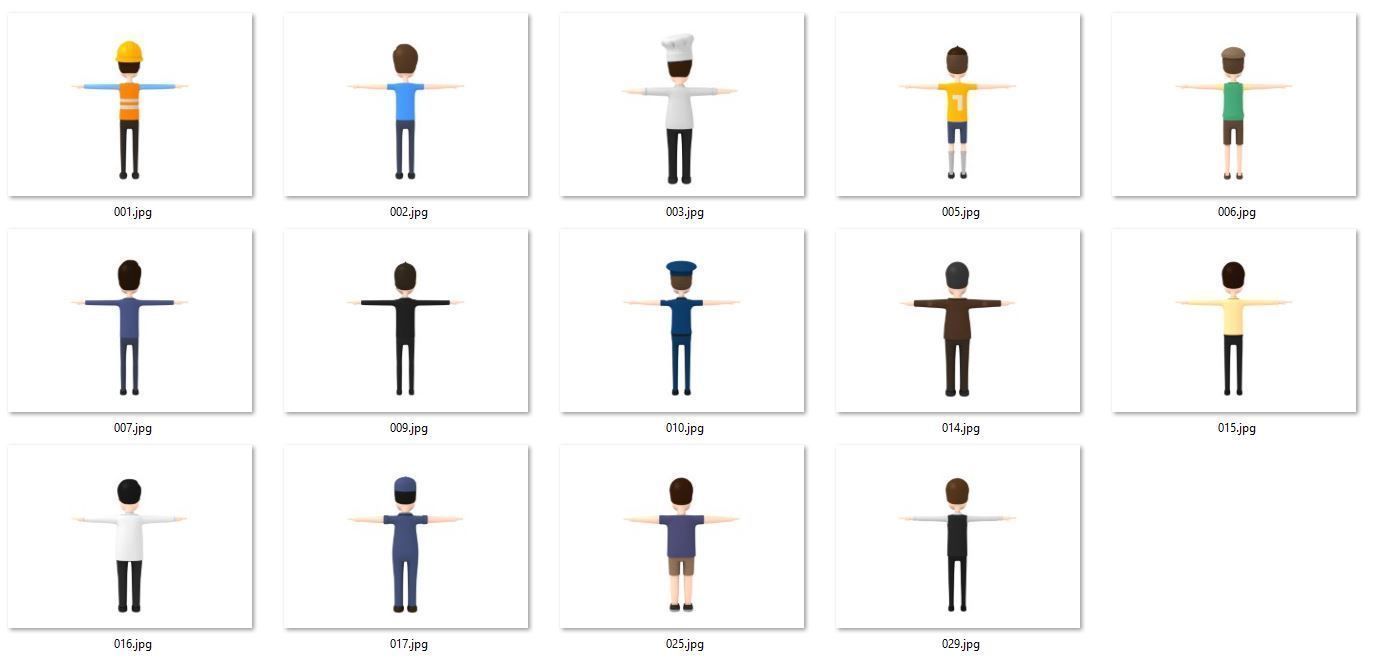 Cartoon Man Character Pack1 3D model_18