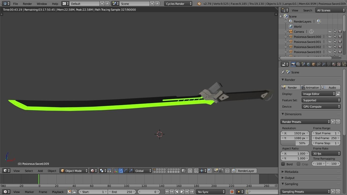 Sci-Fi Sword Low-poly 3D model_2