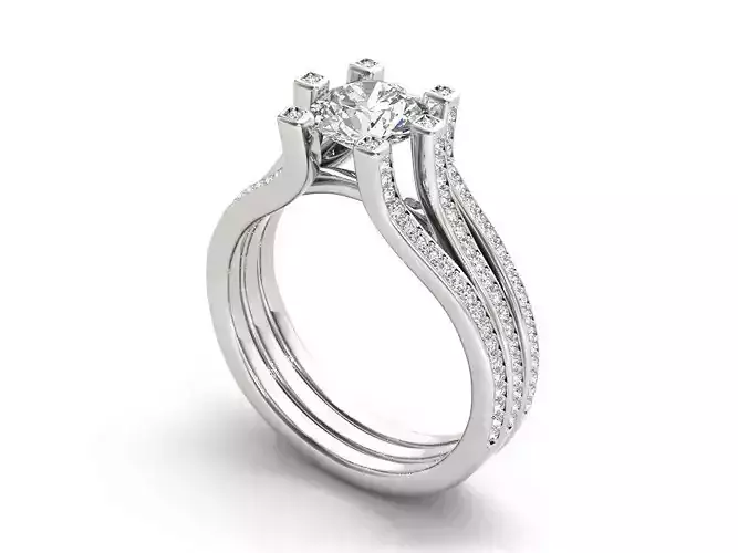 Solitaire ring 3dm stl render detail 3D print model