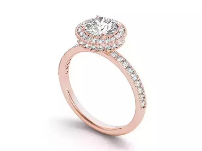 Solitaire ring 3dm stl render detail 3D print model