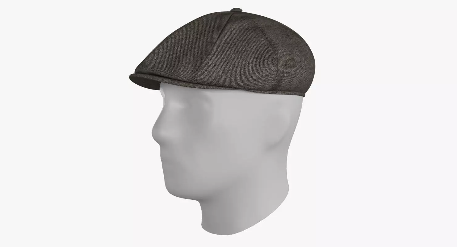 Newsboy Hat PBR Low-poly 3D model_0