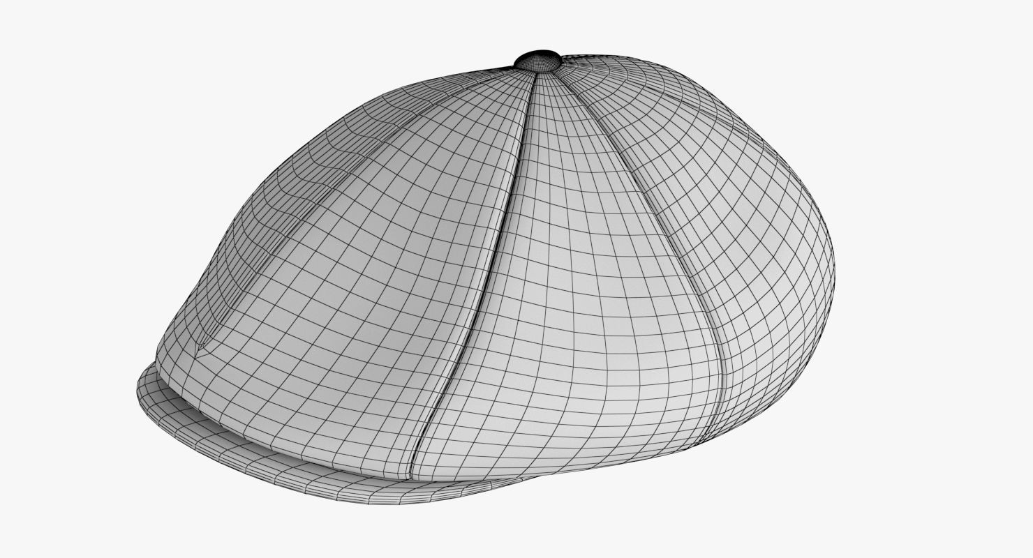 Newsboy Hat PBR Low-poly 3D model_16