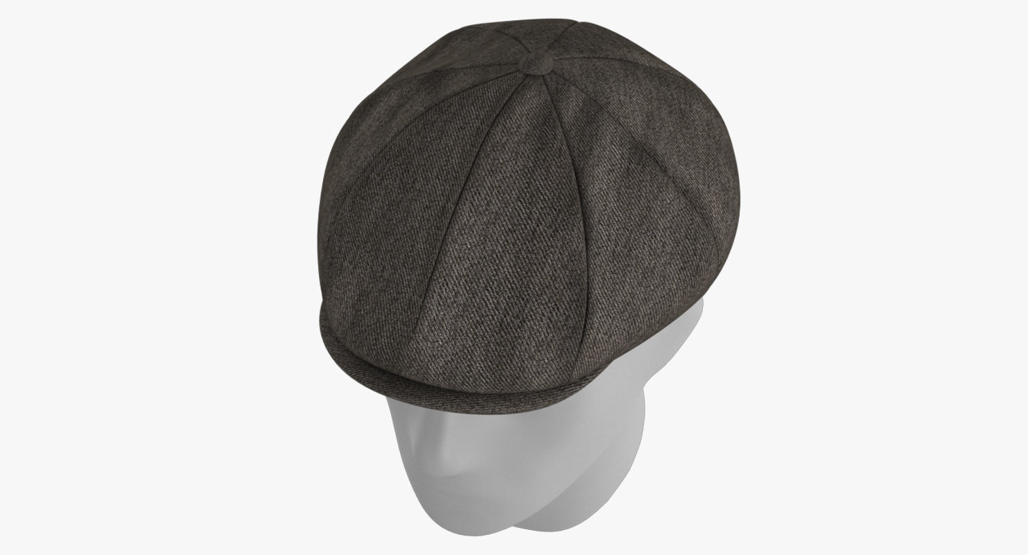 Newsboy Hat PBR Low-poly 3D model_3