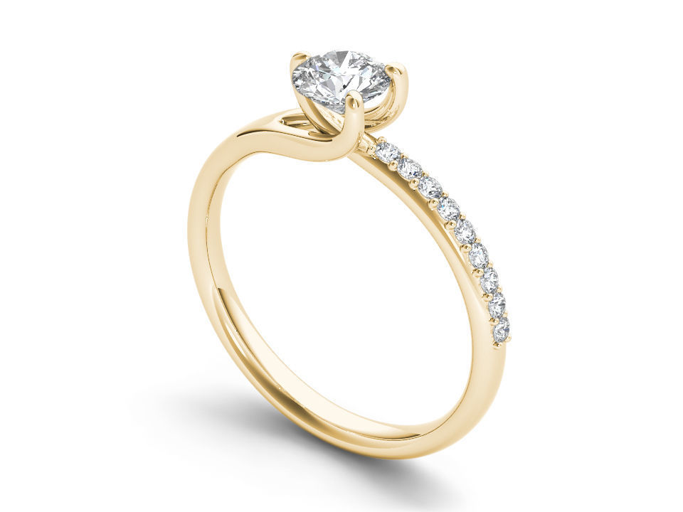 Solitaire ring 3dm stl render detail 3D print model 3D print model_7