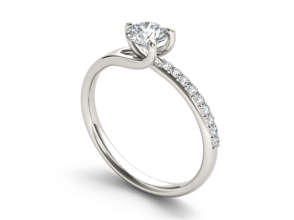 Solitaire ring 3dm stl render detail 3D print model 3D print model_2