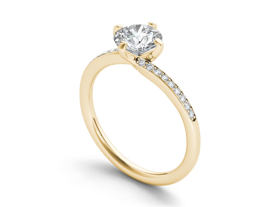 Solitaire ring 3dm stl render detail 3D print model 3D print model_7