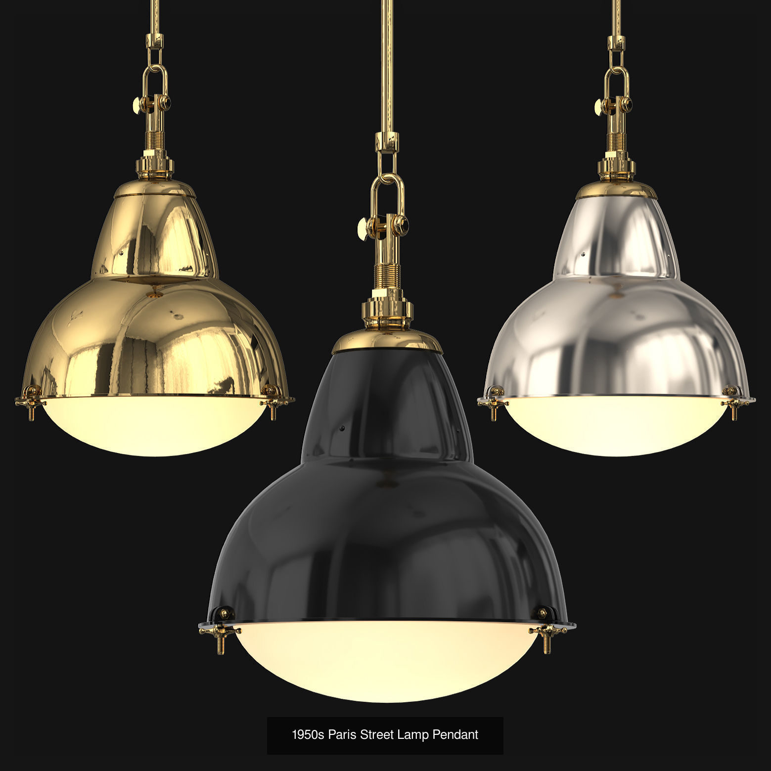 Vintage Metal Pendants 3D Model Collection_2